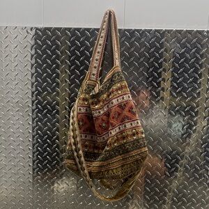 Johnny Was Velvet Multicolor Patterned Satchel RARE!